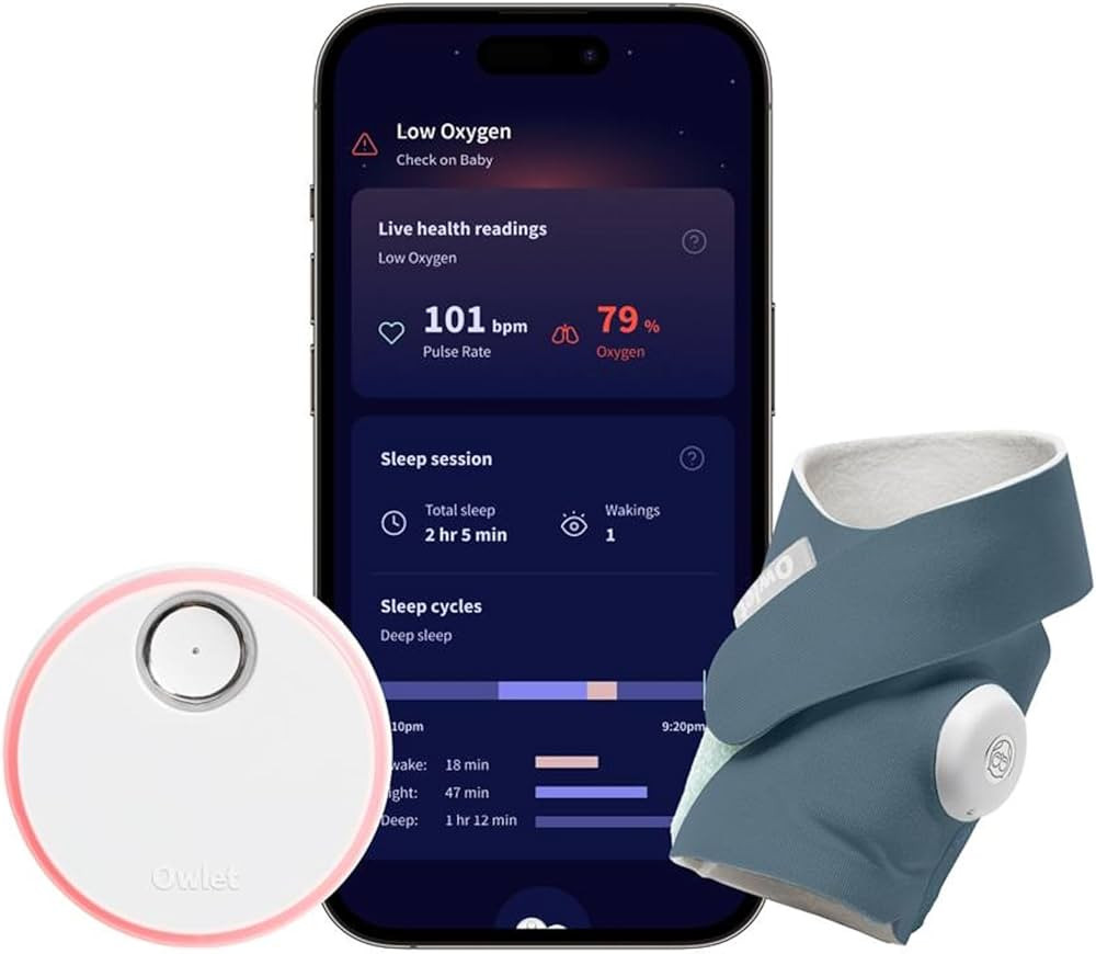 Owlet Dream Sock® - FDA-Cleared Smart Baby Monitor - Track Live Pulse (Heart) Rate, Oxygen in In... | Amazon (US)