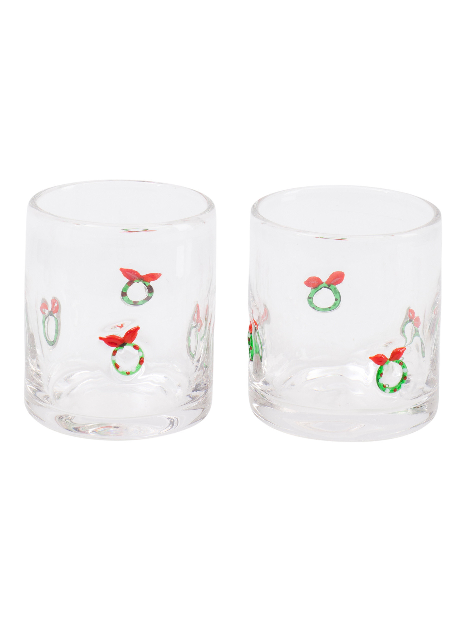 2pk Christmas Wreath Double Old Fashioned Glasses | TJ Maxx