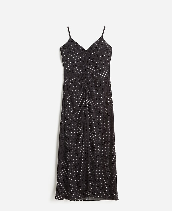 Ruched High-Low Midi Dress in Polka Dot | Madewell | Madewell