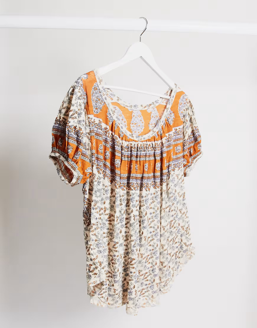 Free People Paisley printed t-shirt in ivory-White | ASOS (Global)