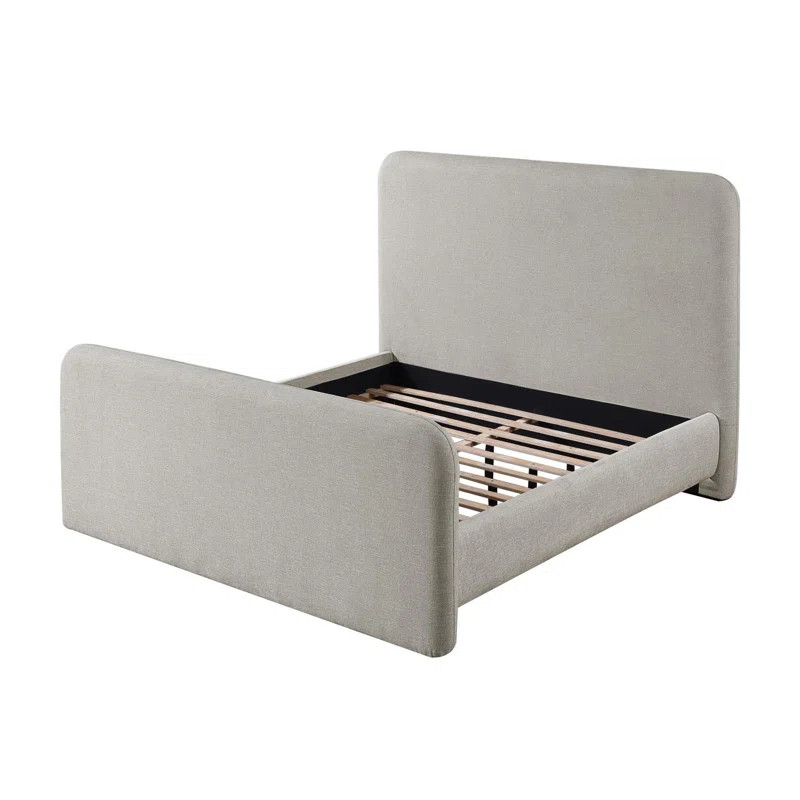 Hedon Grey Upholstered Platform Bed | Wayfair North America