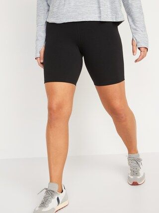 Extra High-Waisted PowerChill Crossover Hidden-Pocket Biker Shorts for Women -- 8-inch inseam | Old Navy (US)