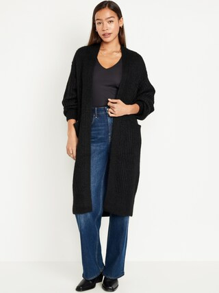 Cozy Long-Line Cardigan Sweater for Women | Old Navy (US)