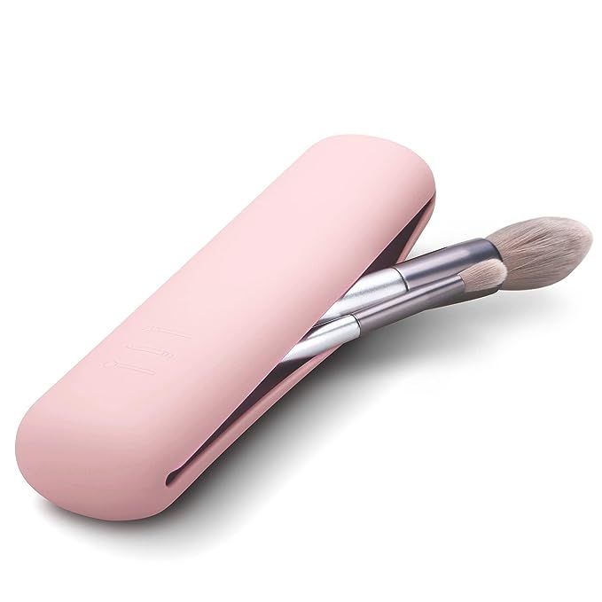 Amazon.com: FERYES Travel Makeup Brush Holder, Silicon Trendy and Portable Cosmetic Face Brushes ... | Amazon (US)