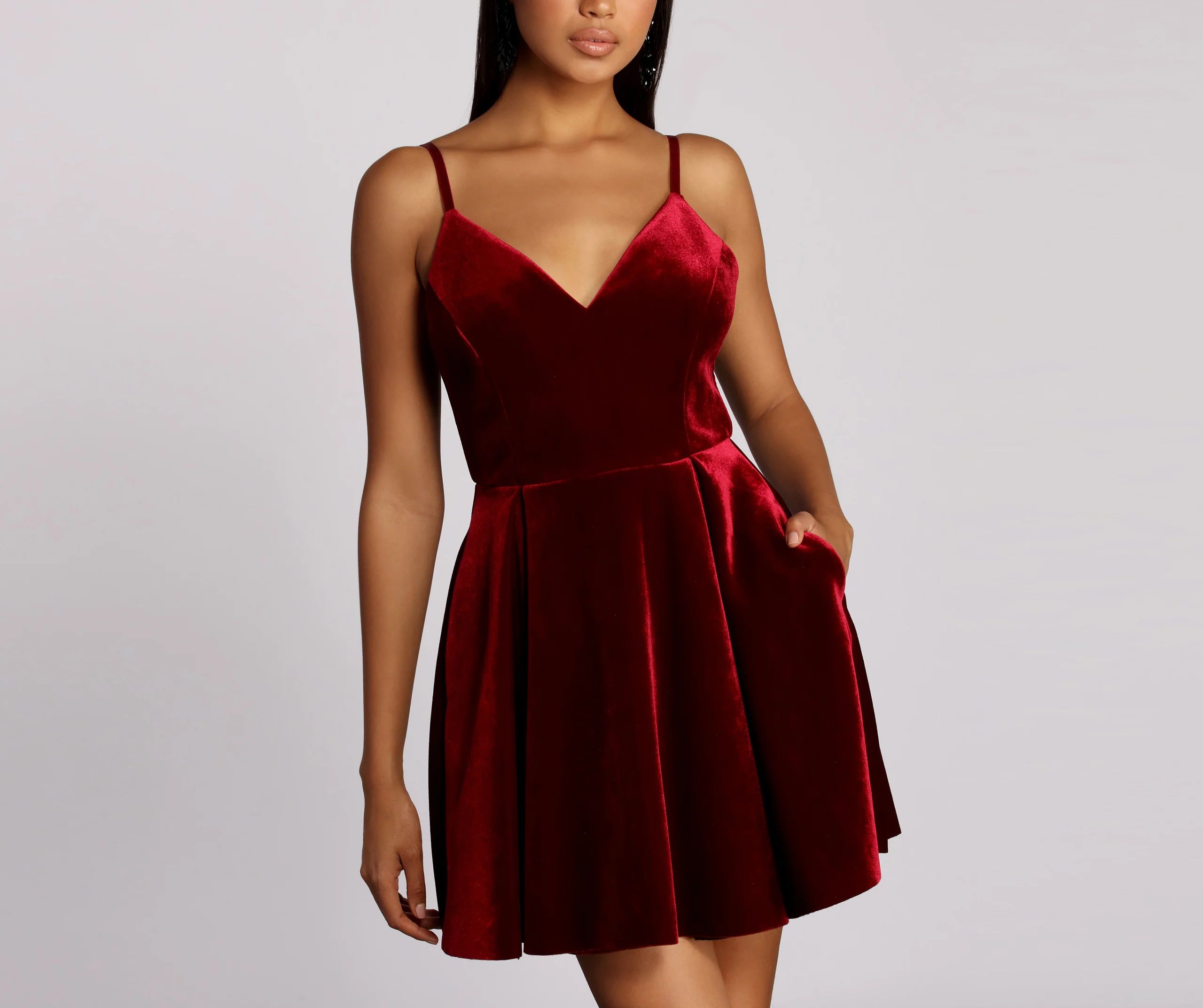Lily Bonded Velvet Mini Dress | Windsor Stores