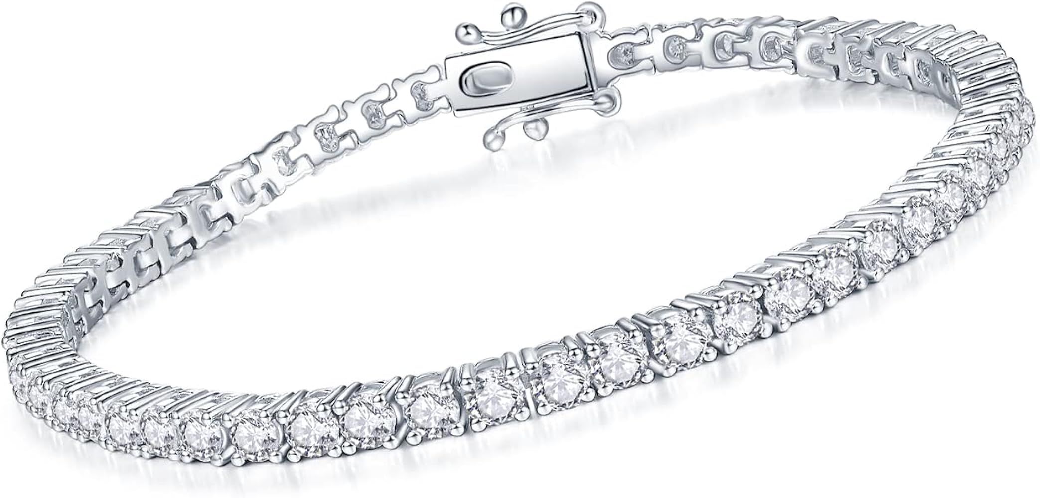 IMOLOVE Moissanite Tennis Bracelet for Women Sterling Silver Wedding Bracelets for Brides Stackin... | Amazon (US)