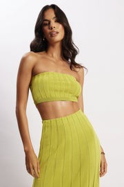 Jasmyn Wide Rib Bandeau - Olive | MESHKI US