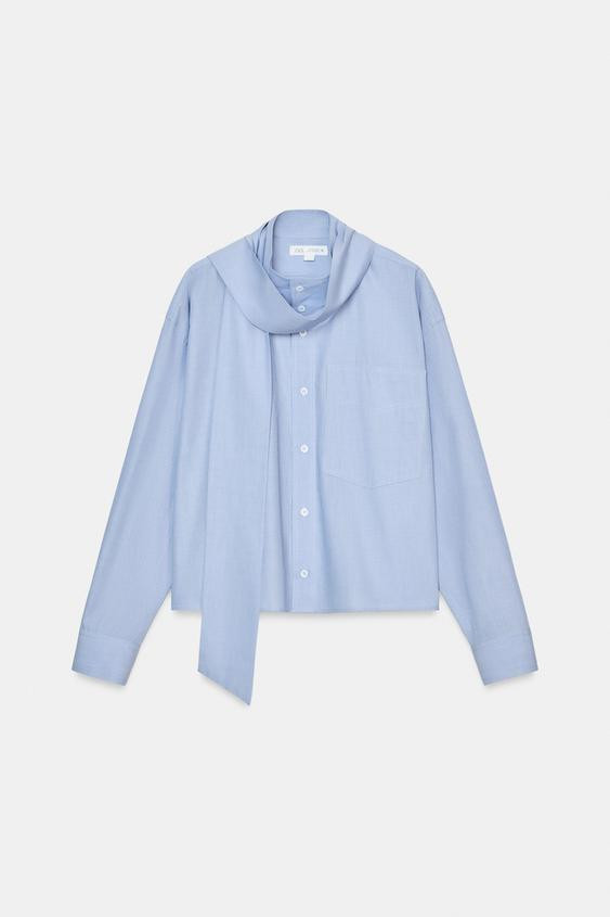 ZW COLLECTION BOW SHIRT | Zara Canada