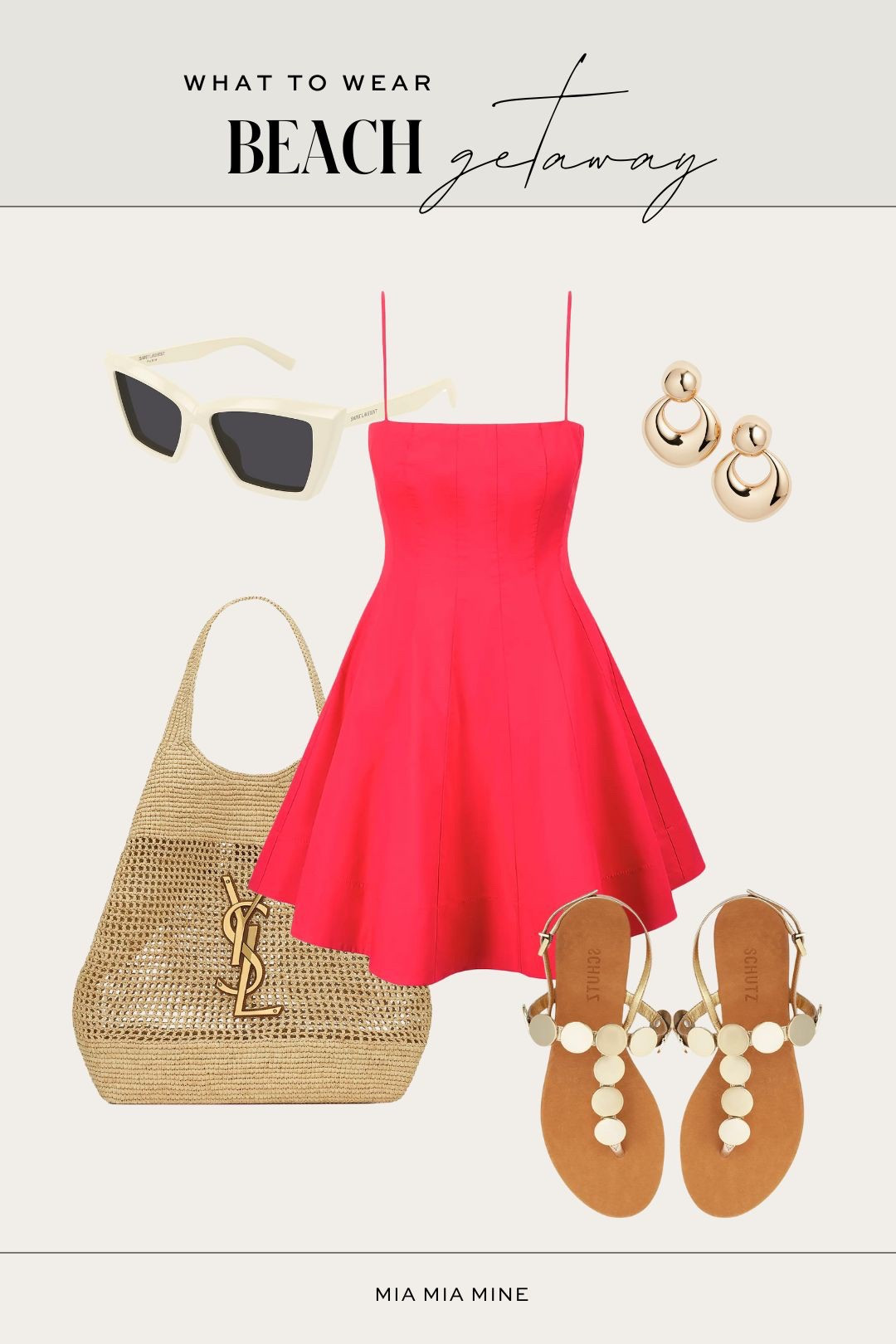 Summer vacation outfit
Staud coral mini dress
Schutz sandals
Saint Laurent woven tote 
Saint Laurent sunglasses 

#LTKTravel #LTKSeasonal #LTKShoeCrush