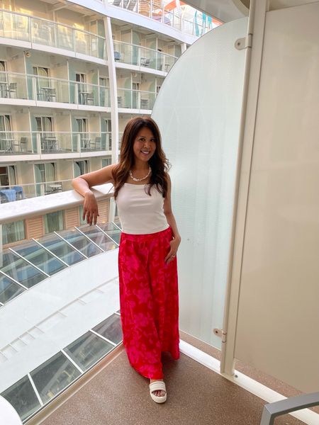Amazon wide leg pants, I wore this for the Caribbean night on the cruise.  Length was a bit long for my 5,2 frame but I was able to fold the waist and it looks great.

#LTKfindsunder50 #LTKstyletip #LTKtravel