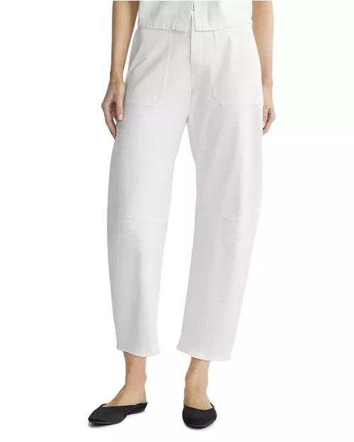 Bilie Easy Barrel Leg High Rise Jeans in White | Bloomingdale's (US)