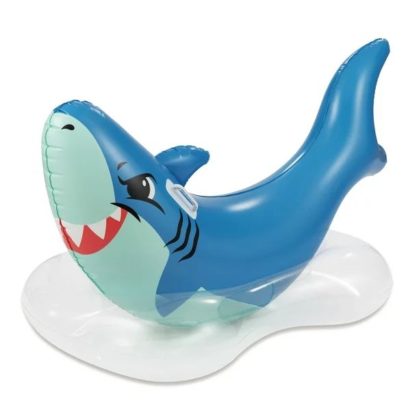 Play Day Inflatable Shark Ride-on Pool Float, Blue, for Kids and Adults - Walmart.com | Walmart (US)