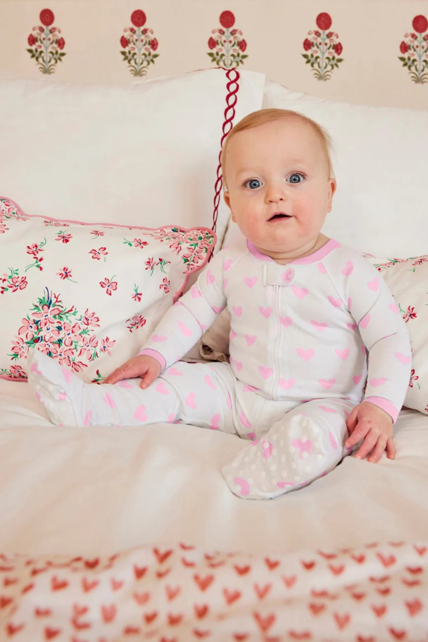 Baby Sleeper in Darling Pink Heart | Lake Pajamas