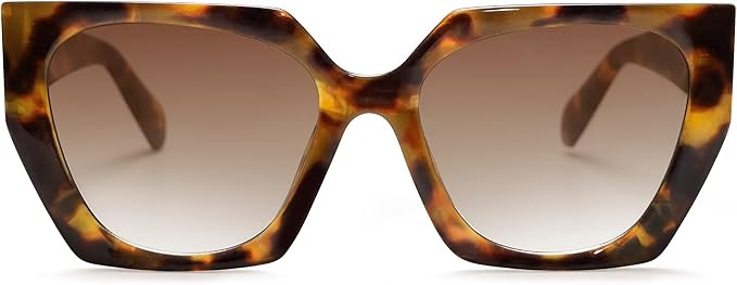 SOJOS Retro Polarized Oversized Sunglasses Womens Big Square Vintage Designer Sunnies SJ2205 | Amazon (US)