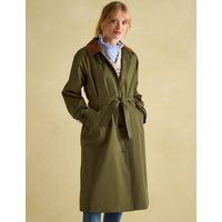 Joules Women's Cotton Rich Waterproof Belted Trench Coat - 12 - Khaki, Khaki | Marks & Spencer (UK)