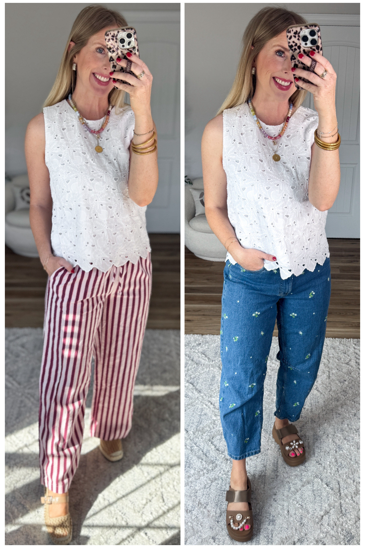 2 ways to style this white eyelet top from Walmart! 

#LTKmomlife #LTKootd