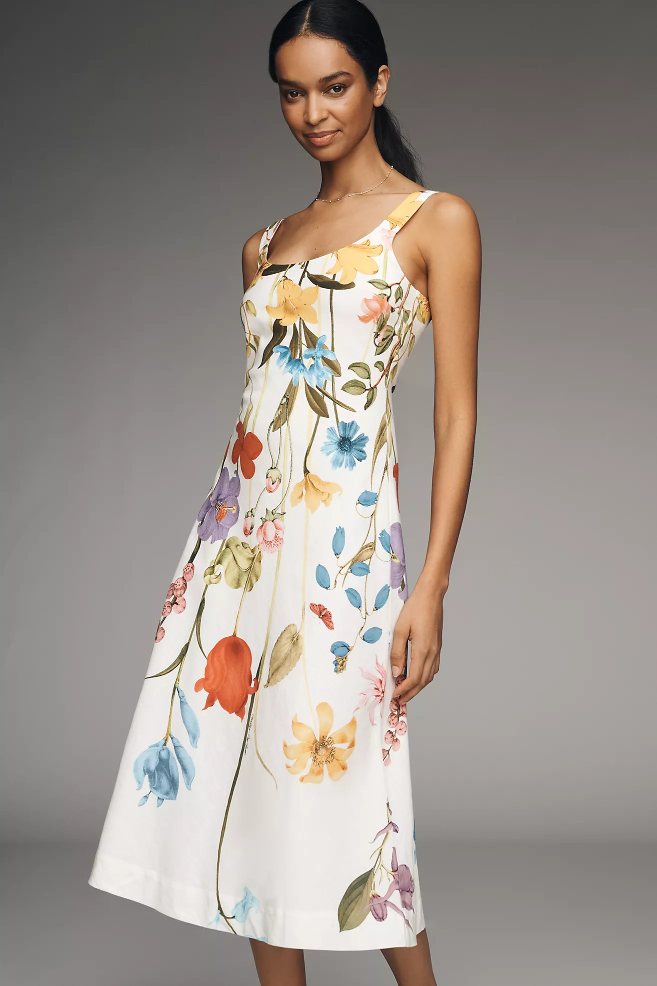 Mestiza Scoop-Neck Linen-Blend Sleeveless Midi Dress | Anthropologie (US)