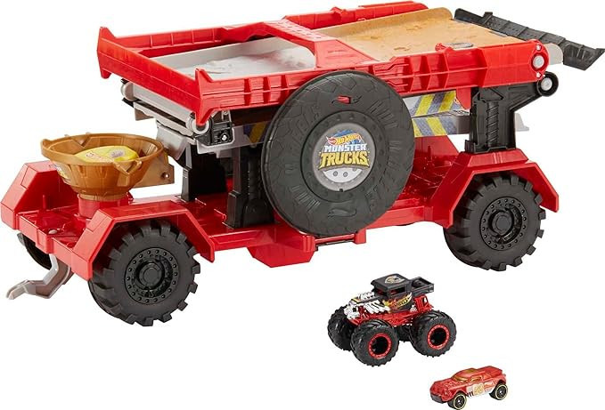 Hot Wheels Monster Trucks Down Hill Race & Go Playset with 1:64 Scale Bone Shaker Truck & 1:64 Sc... | Amazon (US)
