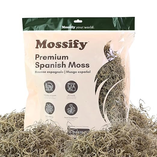 Mossify Premium Spanish Moss for Plants Indoor & Outdoor 150g, 5.3Oz - Natural Dried Mosses for C... | Amazon (US)