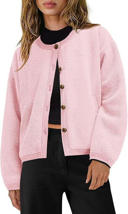 Yanekop Womens Sherpa Jacket Button Down Fleece Winter Coat Fuzzy Jackets Chunky Cardigan Sweaters Open Knit Sweater | Amazon (US)