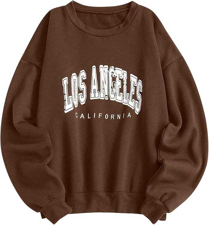 ZAFUL 2022 Winter Women's Letter Graphic Pullover Sweatshirts Unisex Oversized Fleece Lined Sweat... | Amazon (US)