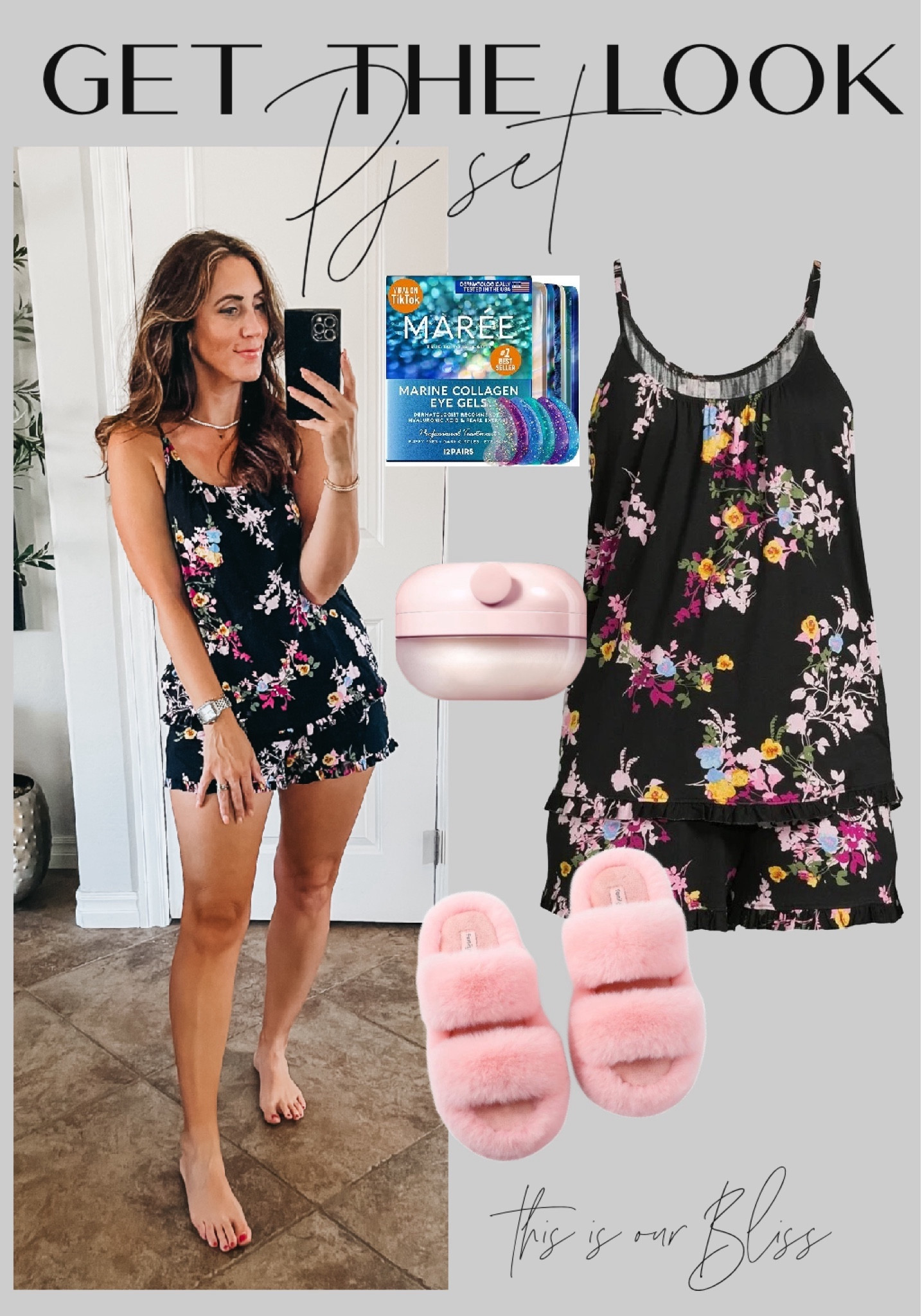 Floral Pajama set — Cami and shorts with pockets - both have ruffle hem! Cami has adjustable straps — wearing size small 🌸🖤🌺

#LTKfindsunder50 #LTKsalealert #LTKtravel