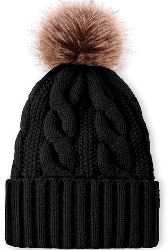 TAROSE Womens Winter Hat Beanie, Warm Soft Hat for Women Pompom Knit Hats Ski Cap with Faux Fur L... | Amazon (US)