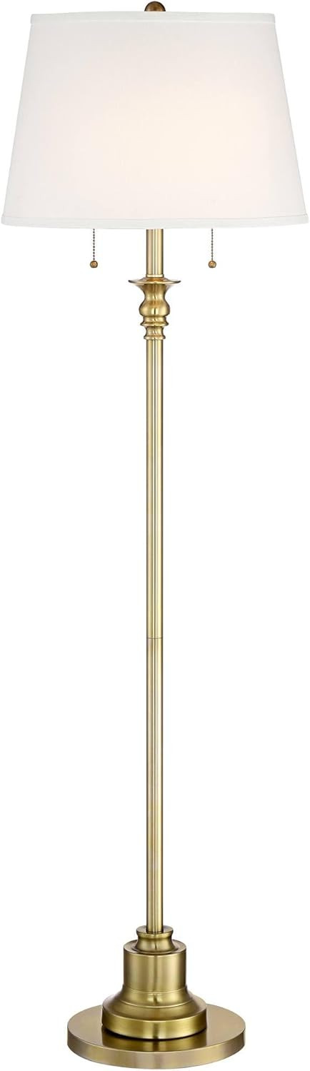 360 Lighting Spenser Traditional Floor Lamp Standing 58" Tall Brushed Antique Brass Gold Metal Th... | Amazon (US)