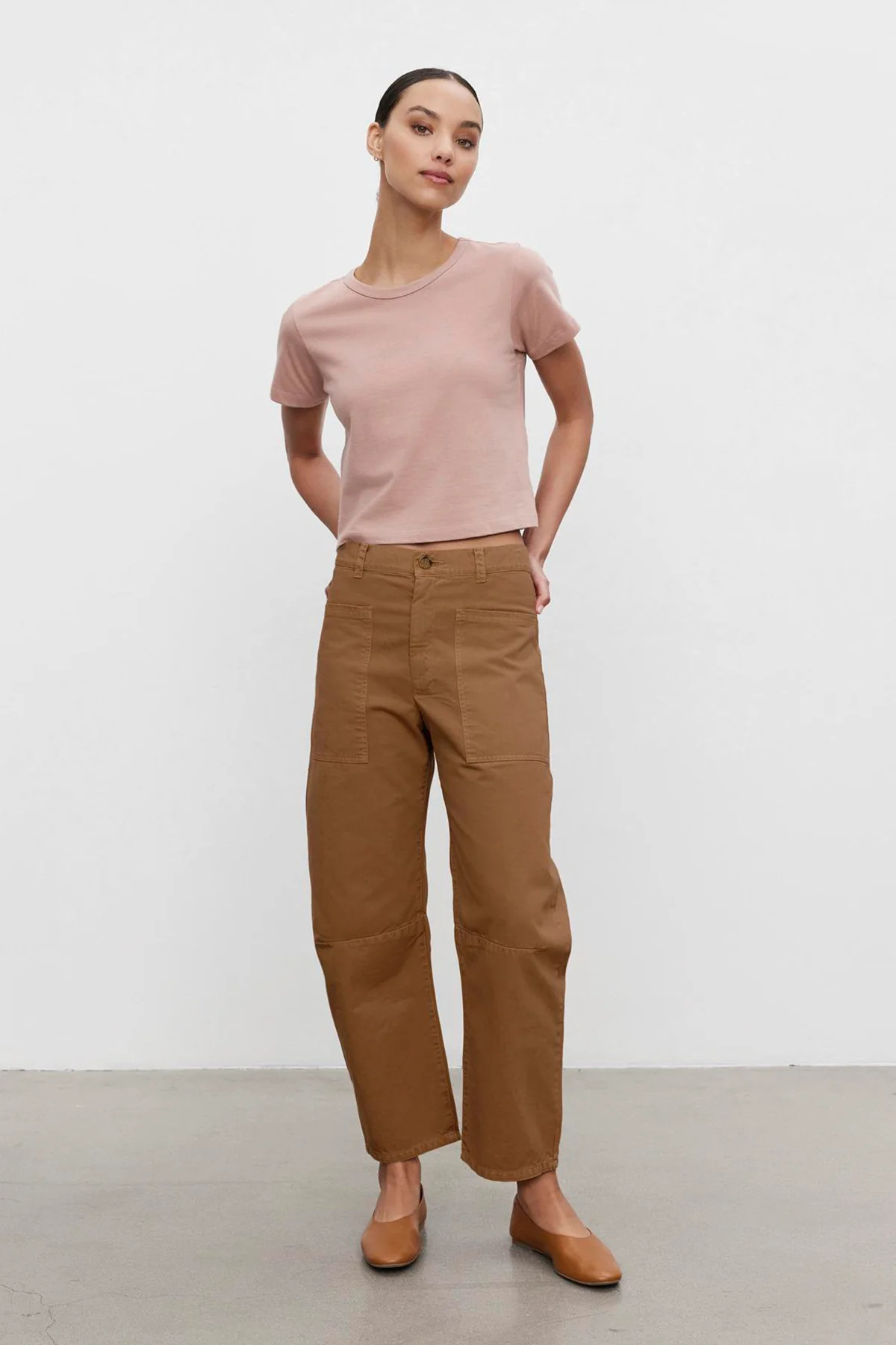 BRYLIE COTTON SANDED TWILL UTILITY PANT | Velvet by Graham & Spencer