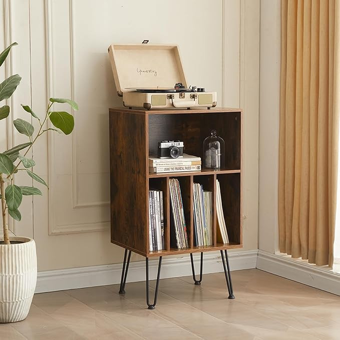 Record Player Stand with Vinyl Storage, Vinyl Record Storage Cabinet Holds Up to 150 Albums, End ... | Amazon (US)