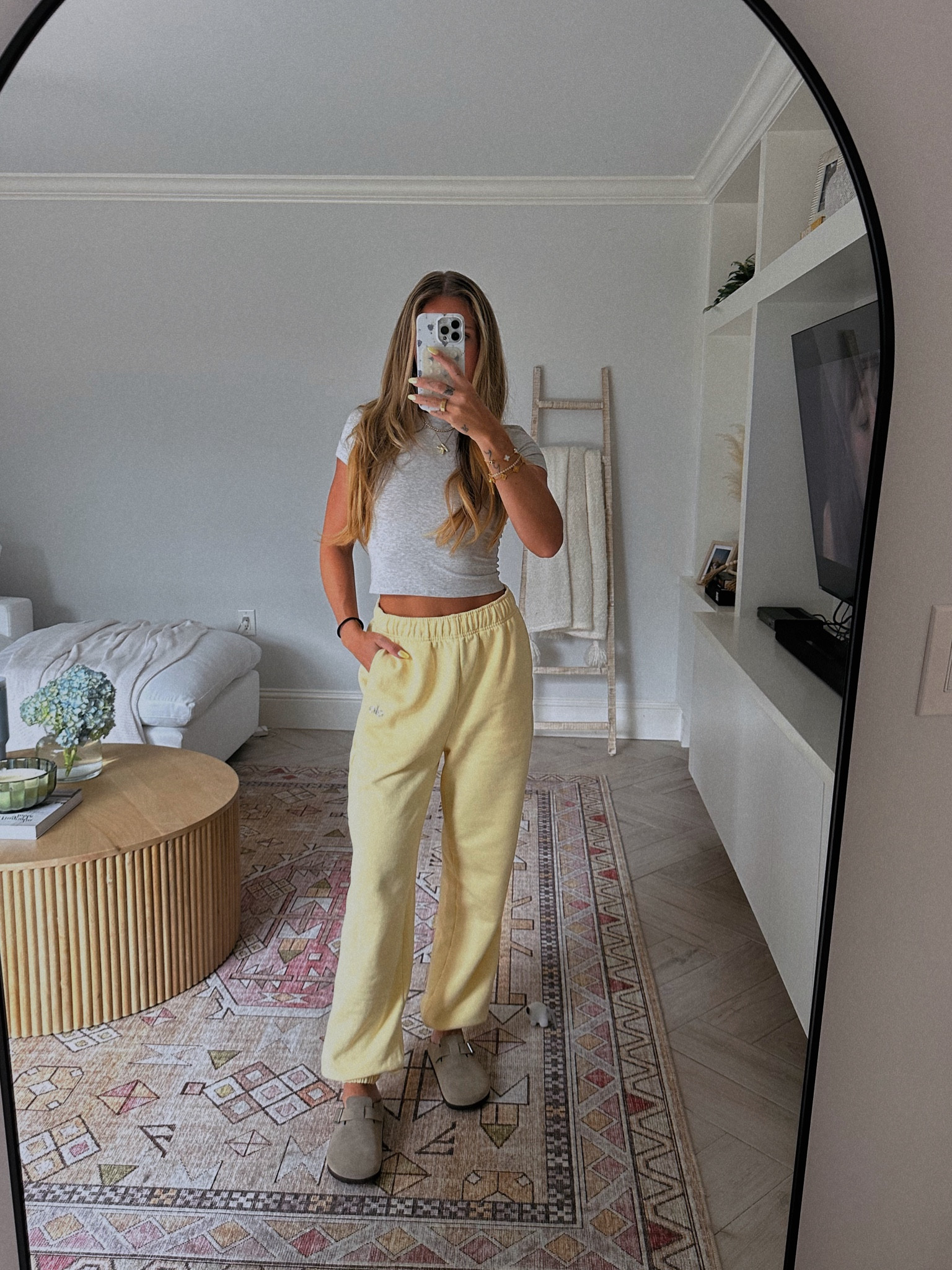 Tee: XS
Sweats: small
Clogs: true to size



#LTKStyleTip #LTKFallSale #LTKSeasonal