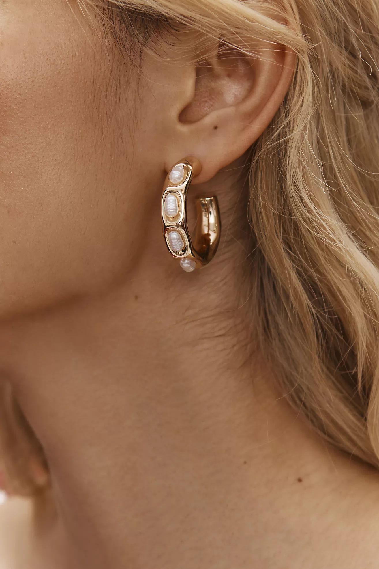 Encased Stone Hoop Earrings | Anthropologie (US)