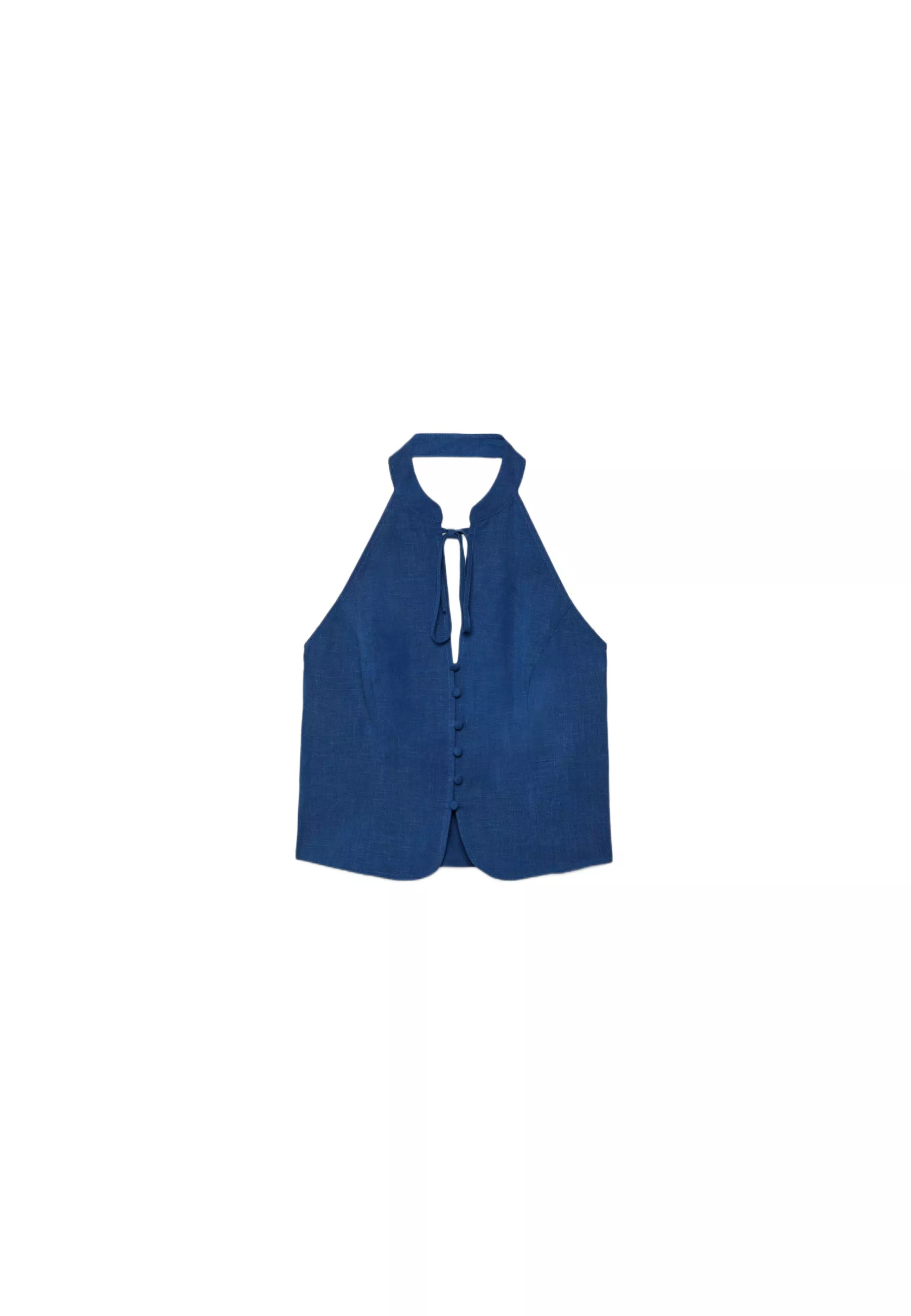 Qipao halter neck button top - Women's Tops and Bodysuits | Stradivarius United Kingdom | Stradivarius (UK)