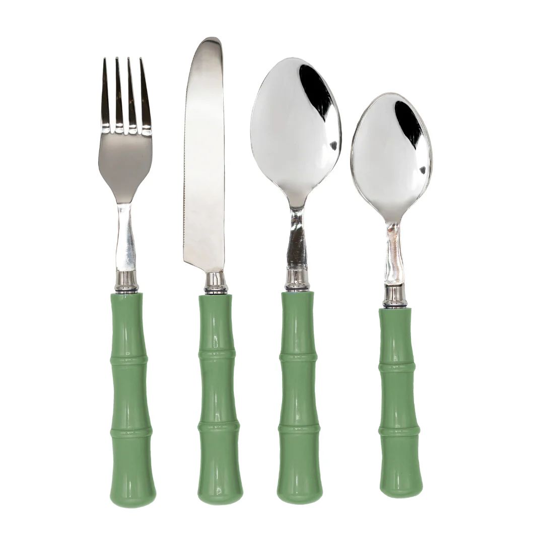 Bamboo Flatware, Light Green | The Avenue