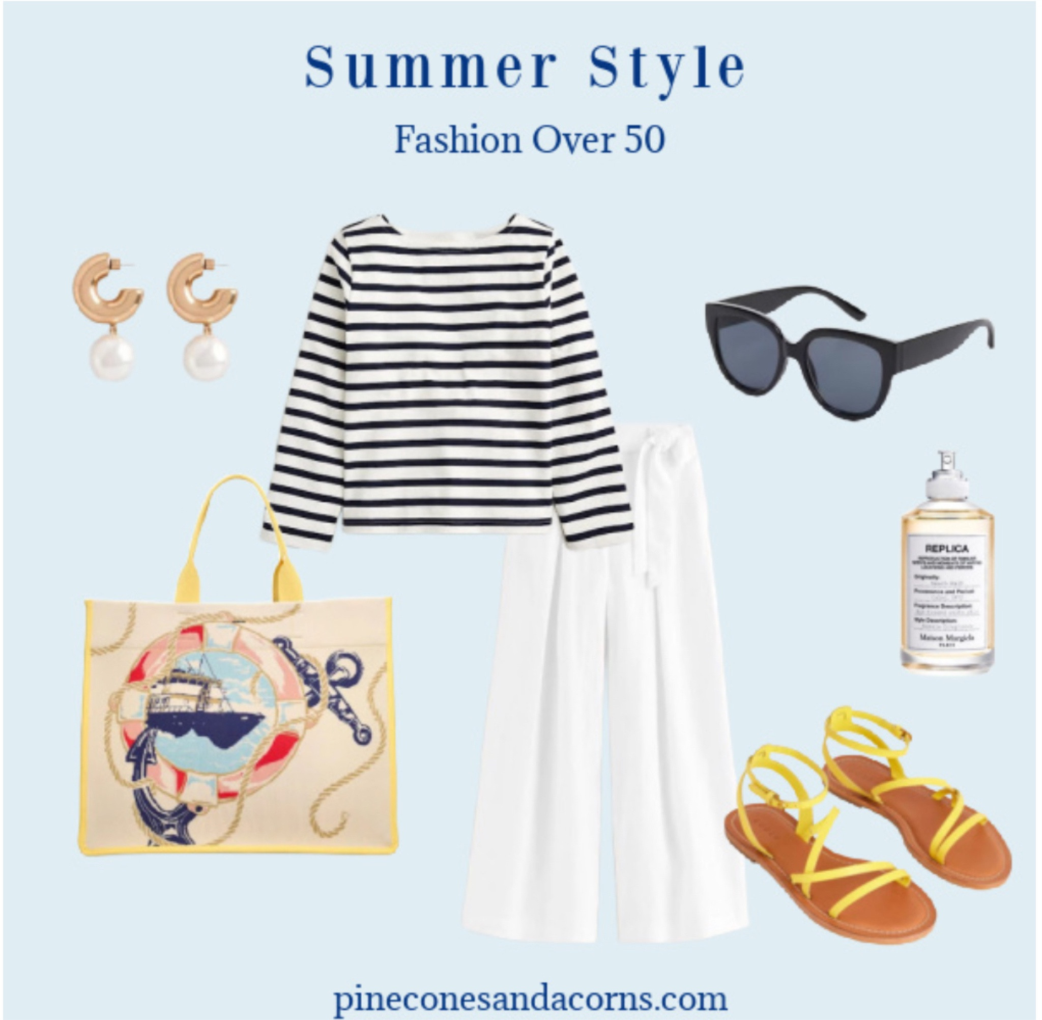 Classic, casual, and stylish. Blue and white stripe outfit for summer. 

#LTKover40 #LTKSeasonal #LTKstyletip