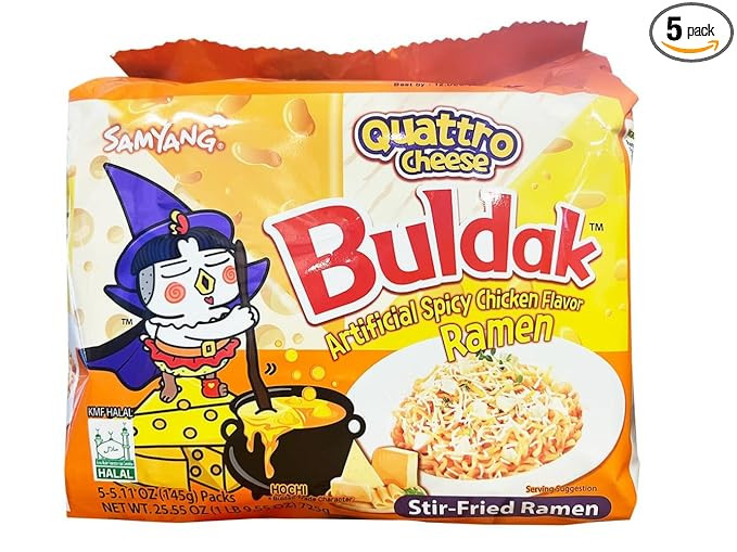 Samyang Quattro Cheese Flavor Buldak Ramen Pack of 5 | Amazon (US)