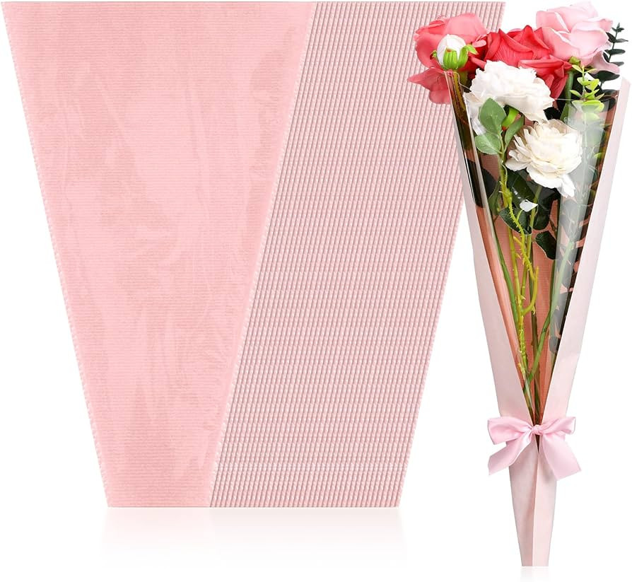 Qilery 100 Pcs Flower Bouquet Wrapping Paper Kraft Flower Bouquet Gift Bags Bulk Flower Bags for ... | Amazon (US)