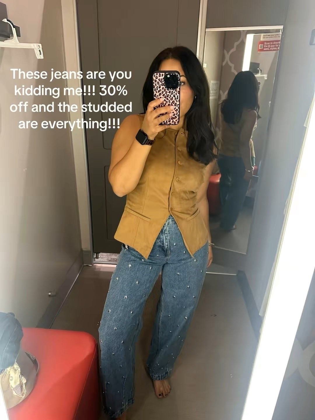 The studded jeans are a moment!! From target and it 30% off!  Size up but these are amazing! Target deal target sale target circle week 

#LTKStyleTip #LTKSaleAlert #LTKFindsUnder50