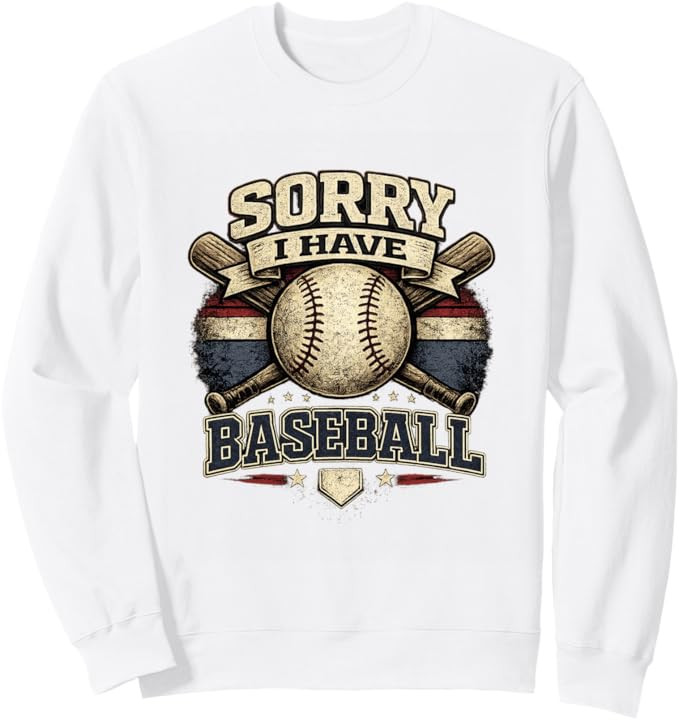 Sorry I Have Baseball Vintage Retro Graphic Sweatshirt | Amazon (US)