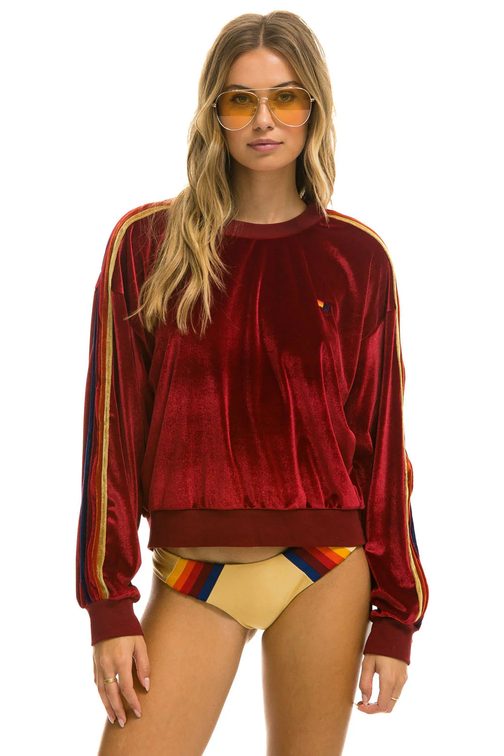CLASSIC VELVET RELAXED SWEATSHIRT - RED | Aviator Nation