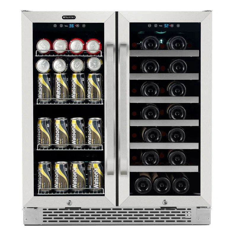33 Bottle and 88 Can Dual Zone Built-In Wine Refrigerator | Wayfair North America