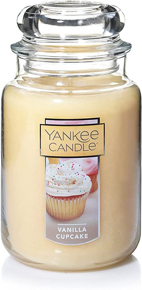 Yankee Candle Vanilla Cupcake Scented, Classic 22oz Large Jar Single Wick Candle, Over 110 Hours ... | Amazon (US)