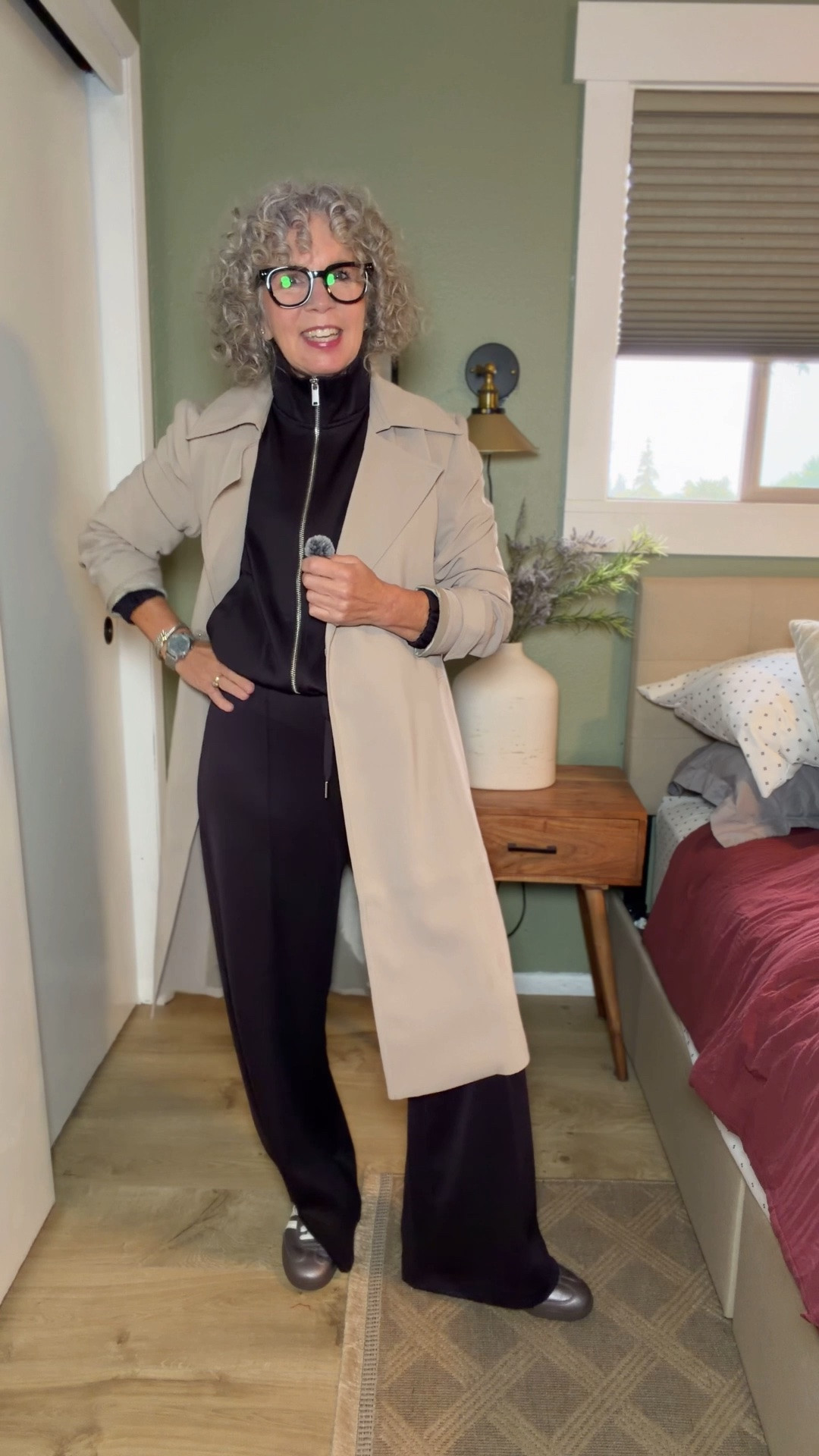 The perfect tracksuit from @hm Smalls 
@Quince trench coat small
@adidas sneakers