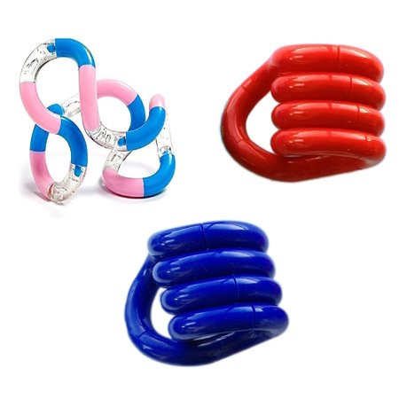 Tangle Brand Twister Fidget Toys 3 Pack, Pink Blue Clear, Red, Blue | Walmart (US)