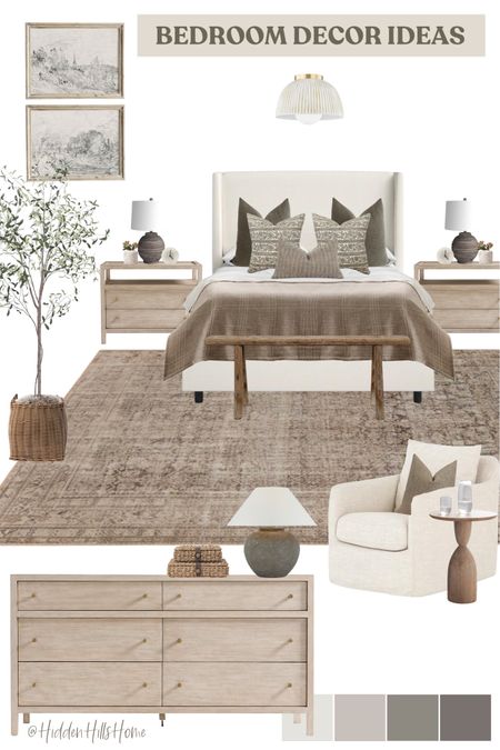 Bedroom decor, bedroom mood board, master bedroom design ideas, Tilly bed, nightstand decor ideas, home decor Inspo, organic modern bedroom #bedroom 

#LTKsalealert #LTKstyletip #LTKhome