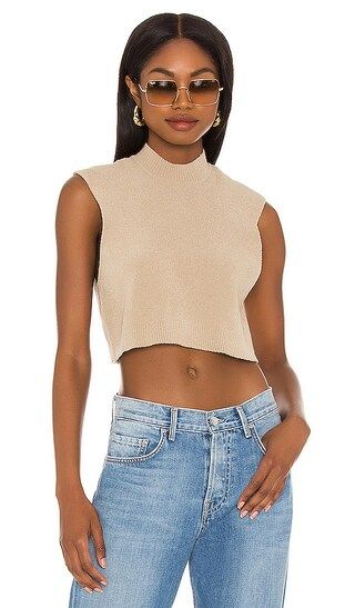 x Sofia Richie Eliza Knit Muscle Tee in Natural | Revolve Clothing (Global)