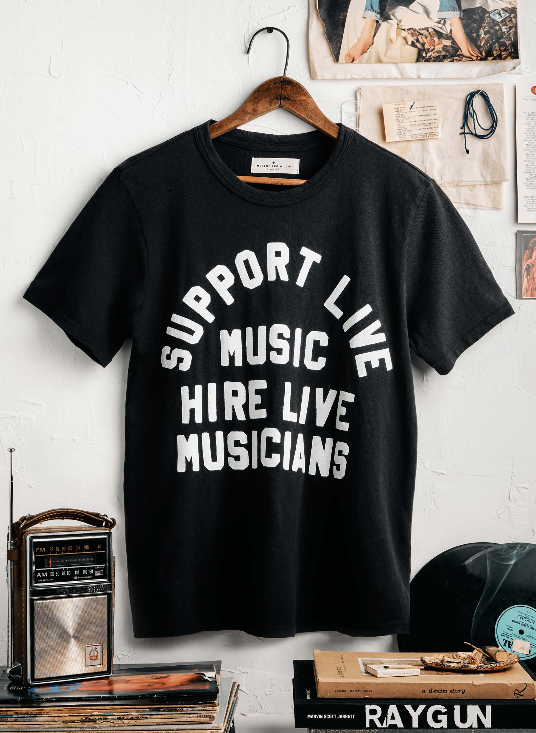 the "support live music" tee in black | imogene + willie