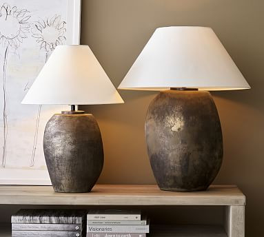 Saratoga Rustic Glass Table Lamp | Pottery Barn (US)