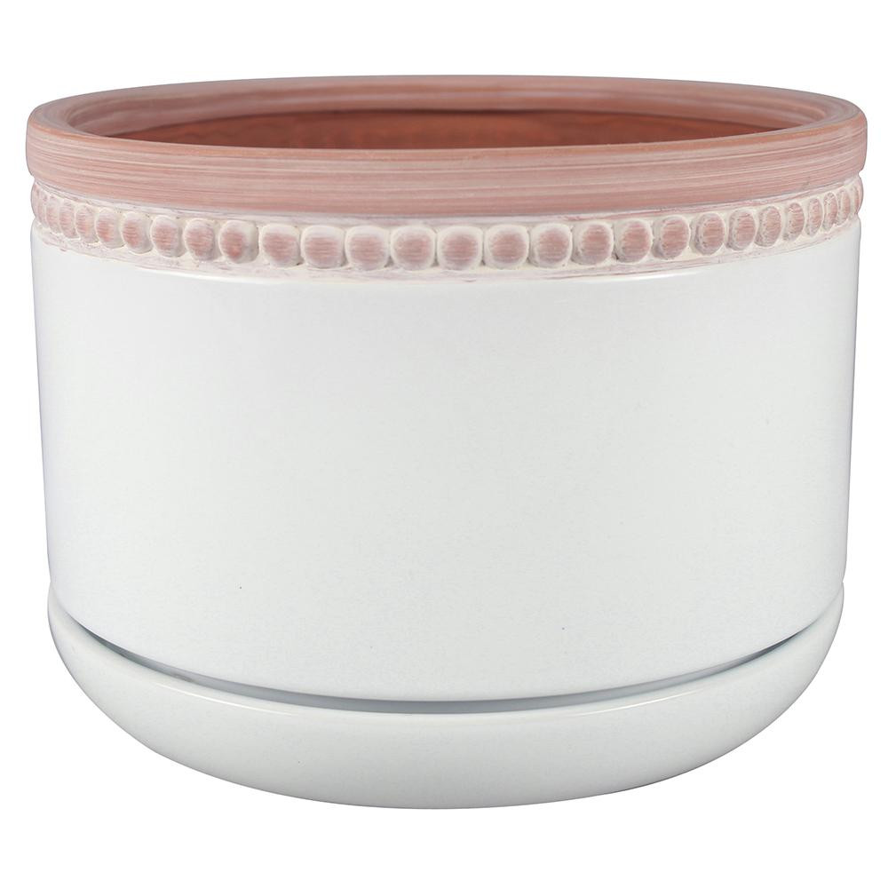 8 in. Ada Bowl White Ceramic Pot | The Home Depot