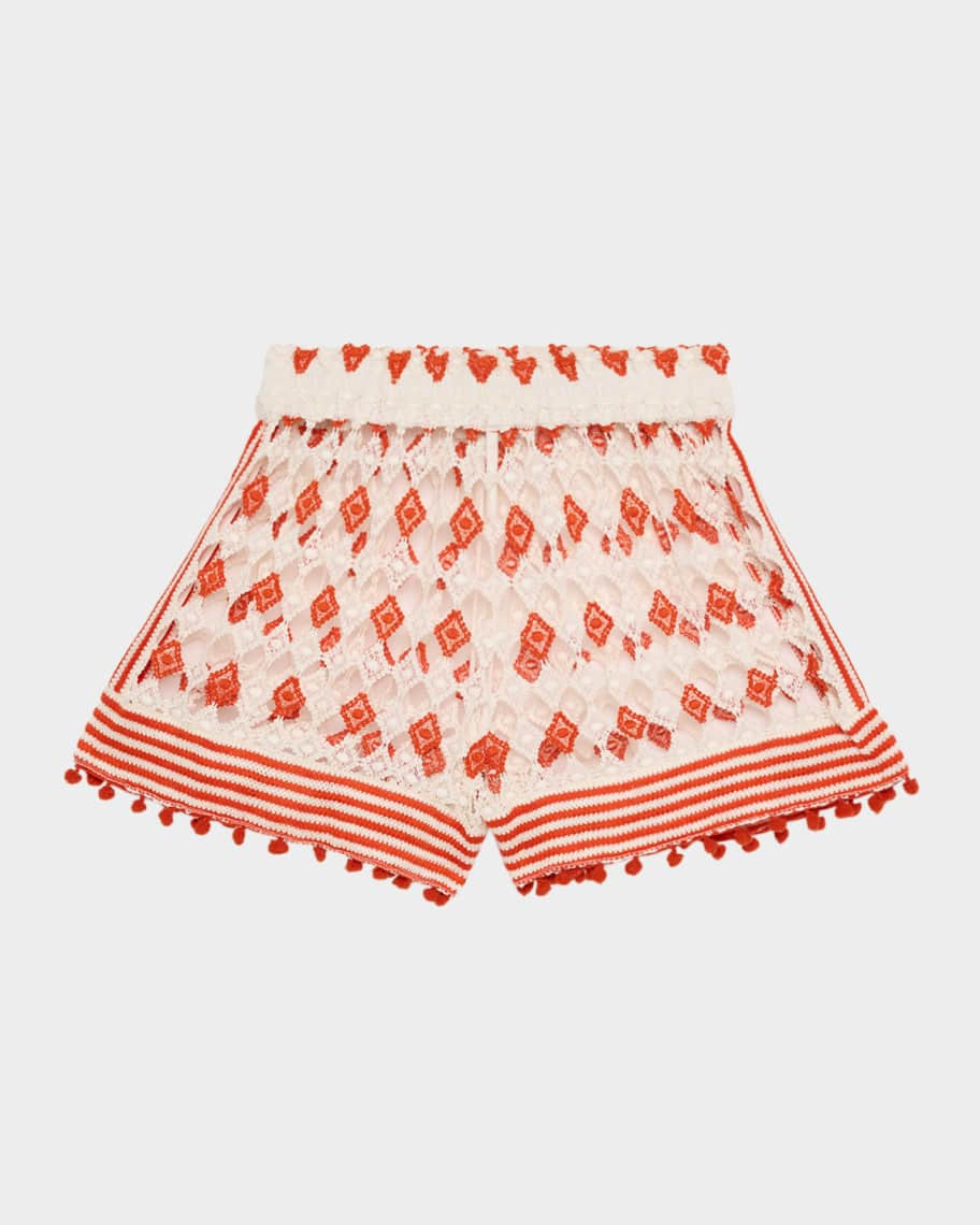 Cordelia Crochet Coverup Mini Shorts | Neiman Marcus